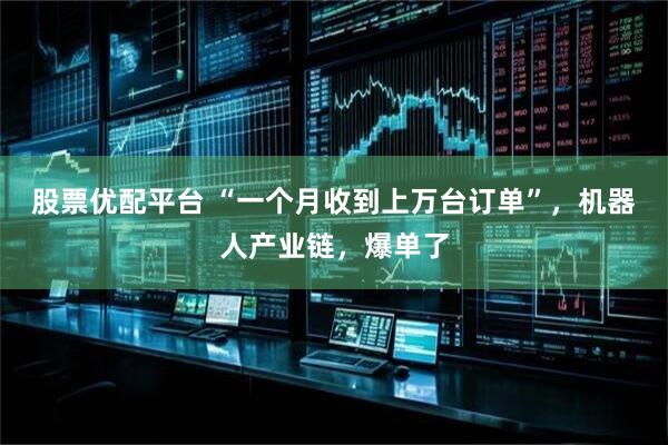 股票优配平台 “一个月收到上万台订单”，机器人产业链，爆单了